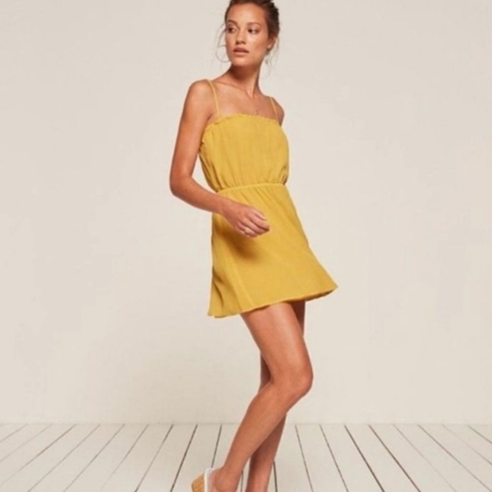 Reformation Siny Dress Sunflower Size Small